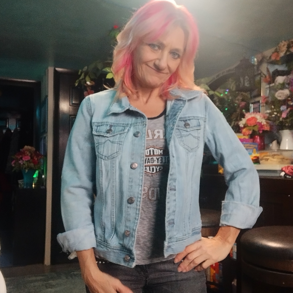 Denim Jacket With Motorcycle Patch - image 8